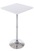 Sta-Tafel/Bartafel 60x60cm - Ruimte voor 4 Personen - Stabiele Voetplaat Kleur wit