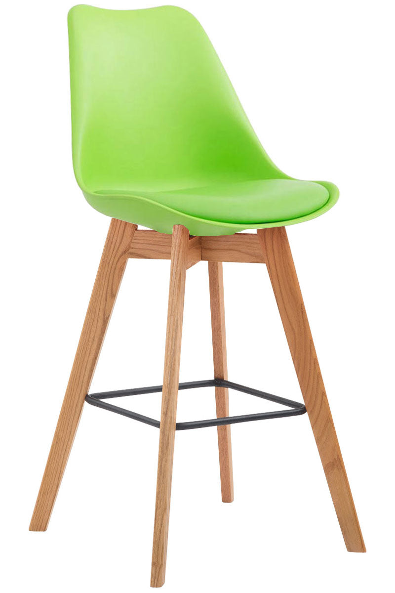 Originele Barkruk - Gezellige Stijl - Moderne Look - Fluweel Optie en Eikenhout Onderstel Onderstel Kleur natuur Kleur oranje