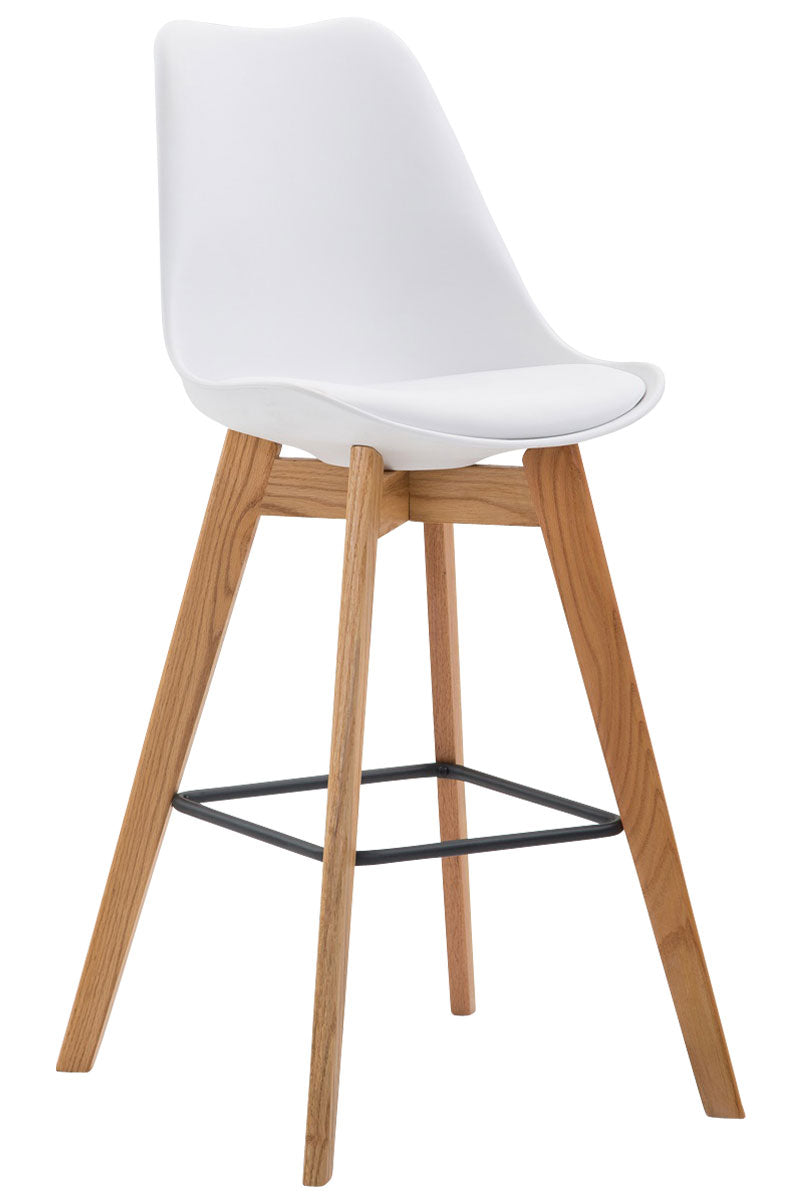 Originele Barkruk - Gezellige Stijl - Moderne Look - Fluweel Optie en Eikenhout Onderstel Onderstel Kleur natuur Kleur wit