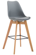 Originele Barkruk - Gezellige Stijl - Moderne Look - Fluweel Optie en Eikenhout Onderstel Onderstel Kleur natuur Kleur grijs