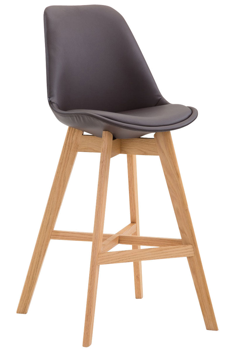 Barkruk - Hoge Kruk - Esthetisch Design, Comfort & Stevigheid Kleur bruin Onderstel Kleur natuur