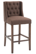 Elegant Gestoffeerde Barkruk - Verfijnd Design - Hoog Zitcomfort - Weelderige Toonbankkruk Kleur bruin Onderstel Kleur antiek-donker
