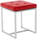 Zitkubus, Zitpoef - Veelzijdig & Comfortabel - Roestvrij stalen basis Kleur rood