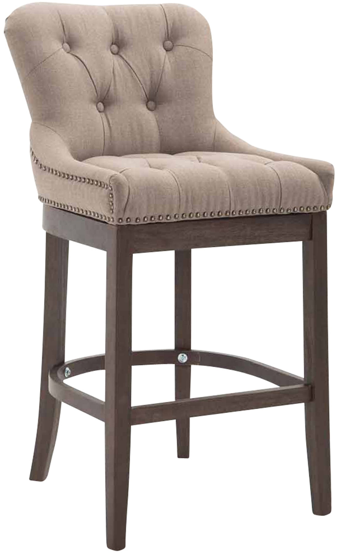 Houten Barkruk - Rubberhouten Kruk - Hoogste Zitcomfort Zitting, Luchtiige Veerkracht Kleur taupe