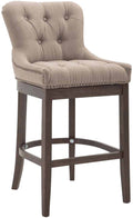 Houten Barkruk - Rubberhouten Kruk - Hoogste Zitcomfort Zitting, Luchtiige Veerkracht Kleur taupe