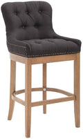 Barkruk - Hoge Kruk, Stijlvol Design, Comfortabele Zithoogte - 74 cm, Rubberhouten Onderstel Kleur zwart