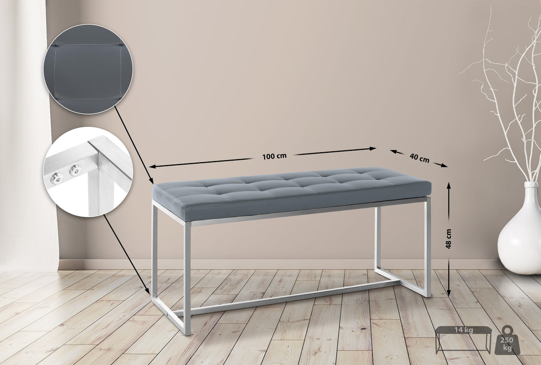 Gestoffeerde Zitbank - Comfortabele Sofa - Flexibel & Vormvast Design Kleur grijs