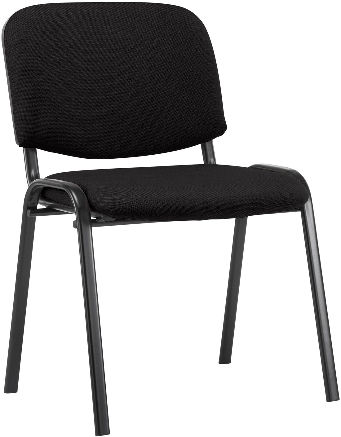 Stapelstoel - Conferentiestoel - Comfortabele Zitting - Duurzaam Stof - Zwart Metalen Frame Kleur grijs