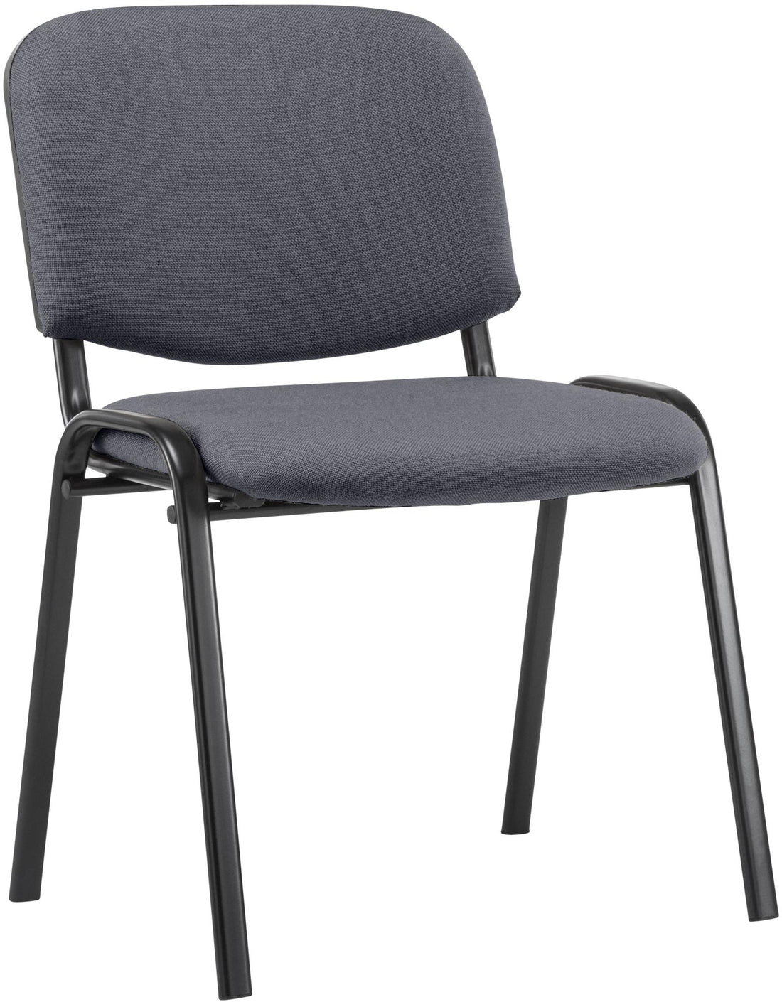 Stapelstoel - Conferentiestoel - Comfortabele Zitting - Duurzaam Stof - Zwart Metalen Frame Kleur grijs