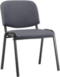 Stapelstoel - Conferentiestoel - Comfortabele Zitting - Duurzaam Stof - Zwart Metalen Frame Kleur grijs