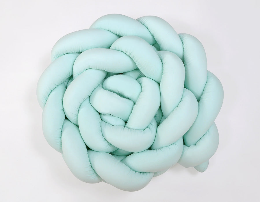 Spjälsängsskydd XXL - flätad sängkant - 100% bomull - extra mjuk - mintgrön