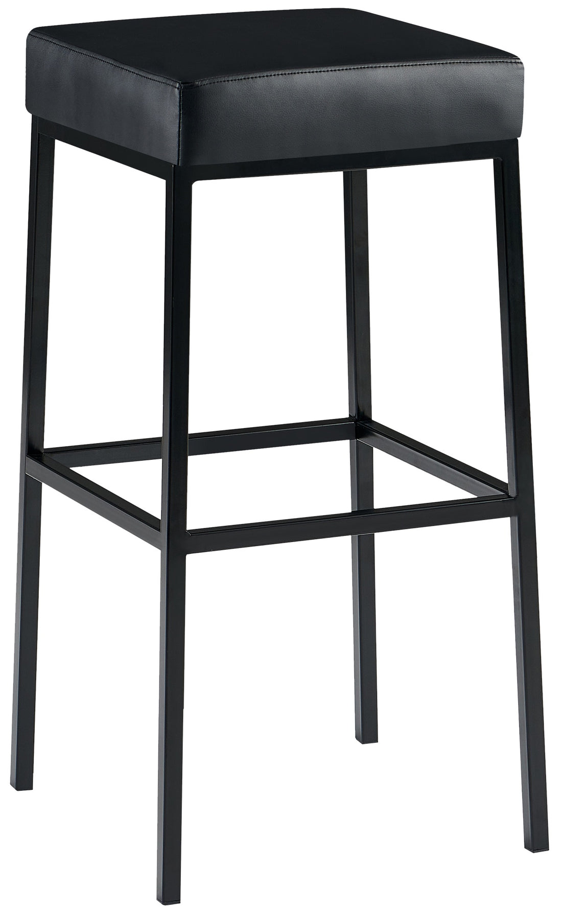 Barkruk - Hoge Zitstoel - Onderhoudsvriendelijke Kunstleren Bekleding, Stabiel Metaal Frame Onderstel Kleur zwart Kleur zwart
