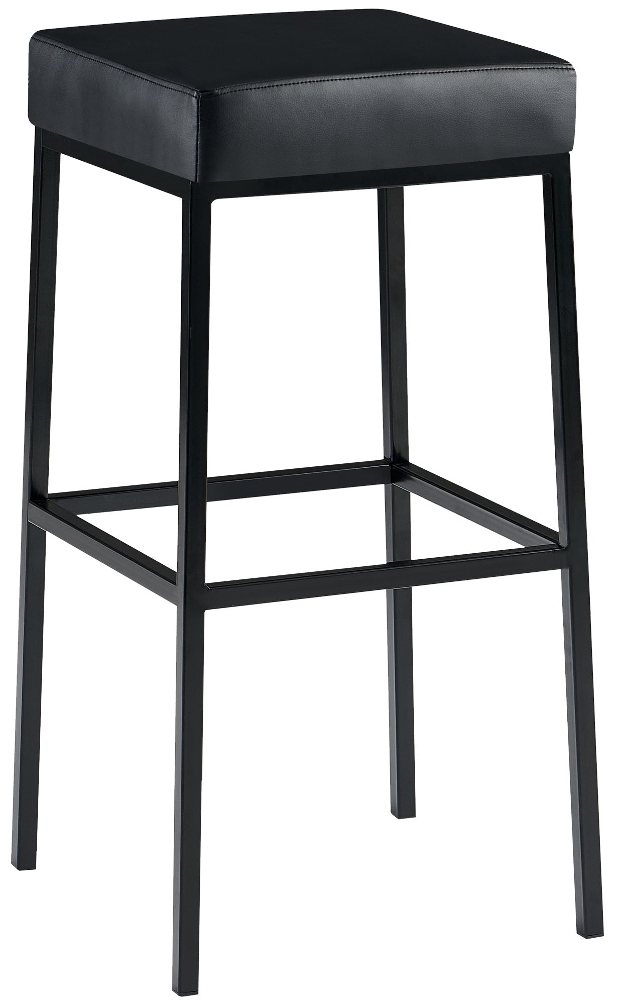 Barkruk - Hoge Zitstoel - Onderhoudsvriendelijke Kunstleren Bekleding, Stabiel Metaal Frame Onderstel Kleur zwart Kleur zwart