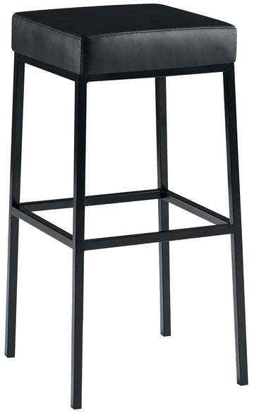 Barkruk - Hoge Zitstoel - Onderhoudsvriendelijke Kunstleren Bekleding, Stabiel Metaal Frame Onderstel Kleur zwart Kleur zwart