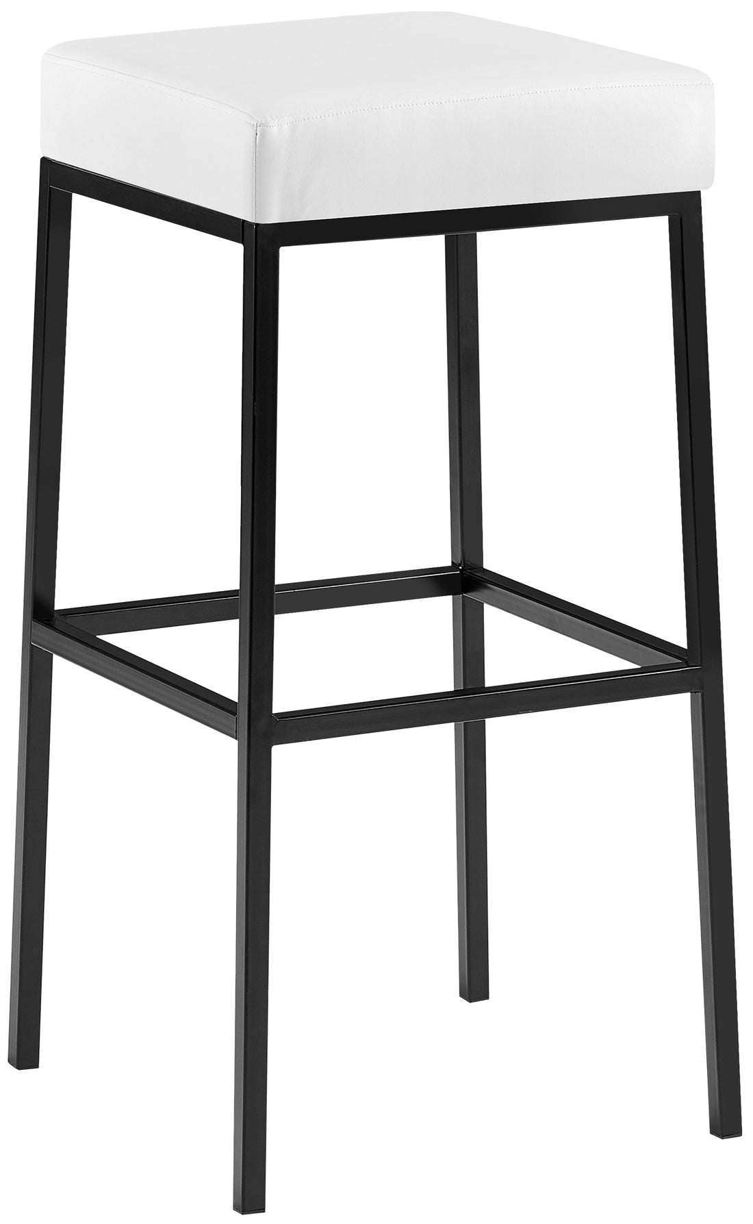 Barkruk - Hoge Zitstoel - Onderhoudsvriendelijke Kunstleren Bekleding, Stabiel Metaal Frame Onderstel Kleur zwart Kleur zwart
