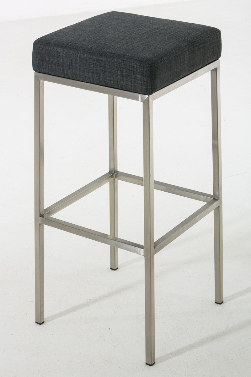 Stijlvolle Barkruk met Stoffen Bekleding - Comfortabel - Metalen Frame voor Extra Stabiliteit Kleur donkergrijs