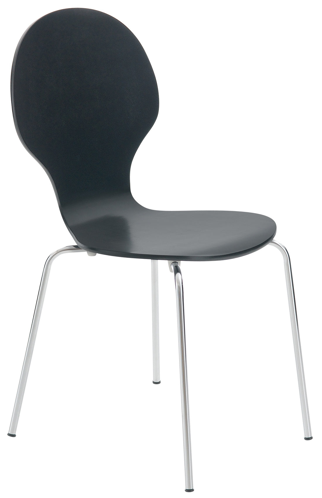 Stapelbare Bezoekersstoel - Ergonomische Stoel - Houten Zitting - Comfort en Stabiliteit Kleur zwart