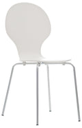 Stapelbare Bezoekersstoel - Ergonomische Stoel - Houten Zitting - Comfort en Stabiliteit Kleur wit