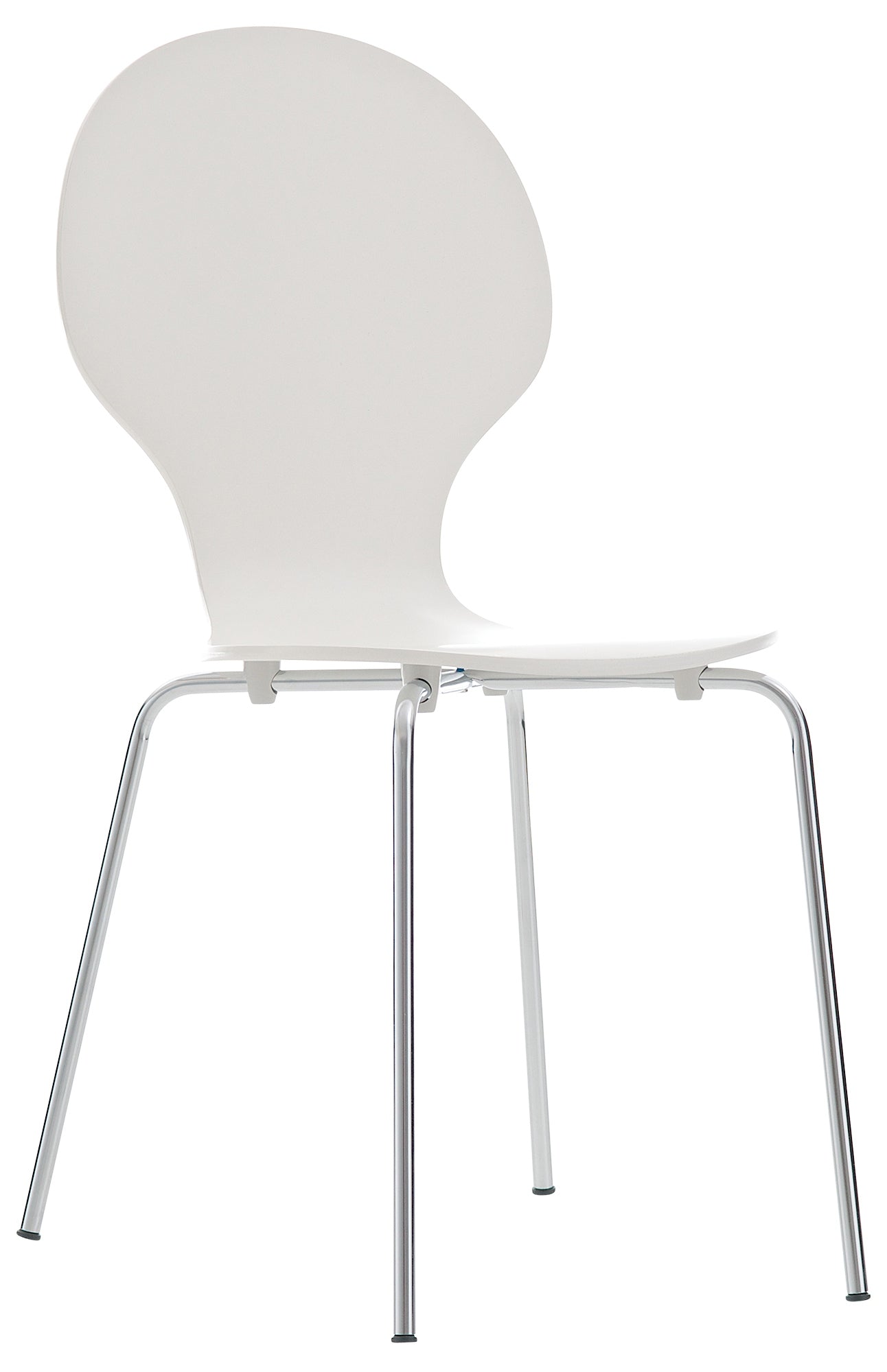 Stapelbare Bezoekersstoel - Ergonomische Stoel - Houten Zitting - Comfort en Stabiliteit Kleur wit