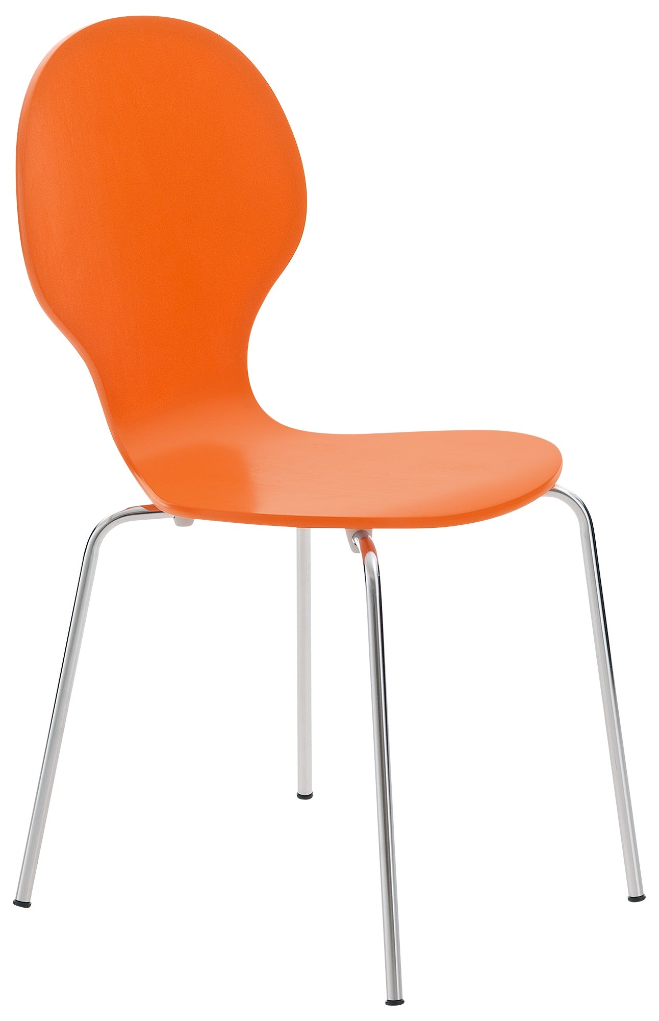 Stapelbare Bezoekersstoel - Ergonomische Stoel - Houten Zitting - Comfort en Stabiliteit Kleur oranje
