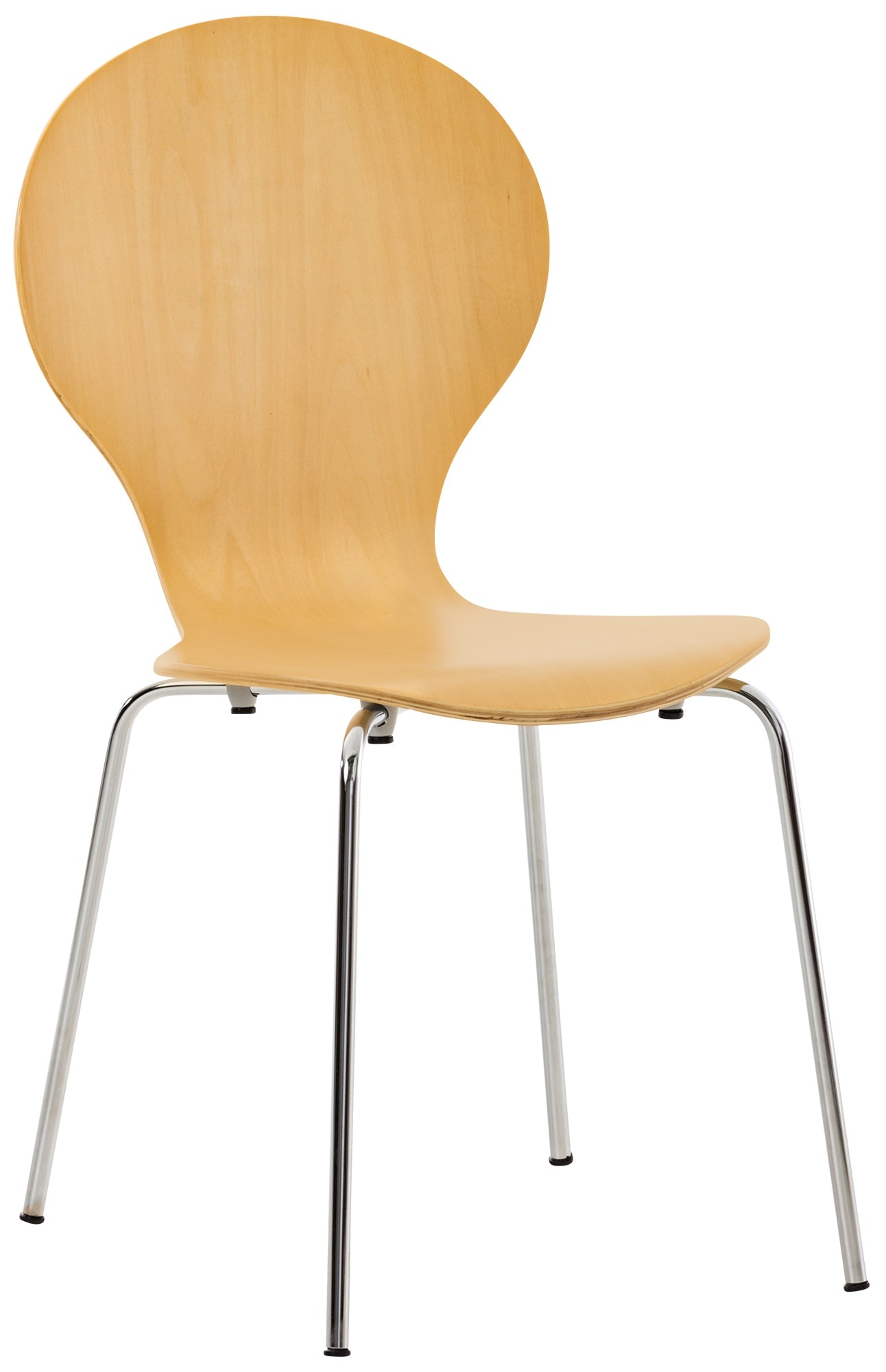 Stapelbare Bezoekersstoel - Ergonomische Stoel - Houten Zitting - Comfort en Stabiliteit Kleur natuur
