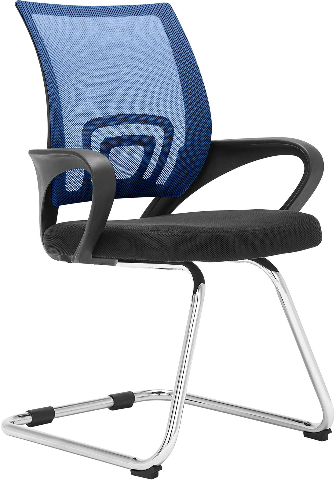 Design Bezoekersstoel - Conferentiestoel - Ademend Netstof Rugleuning Kleur blauw