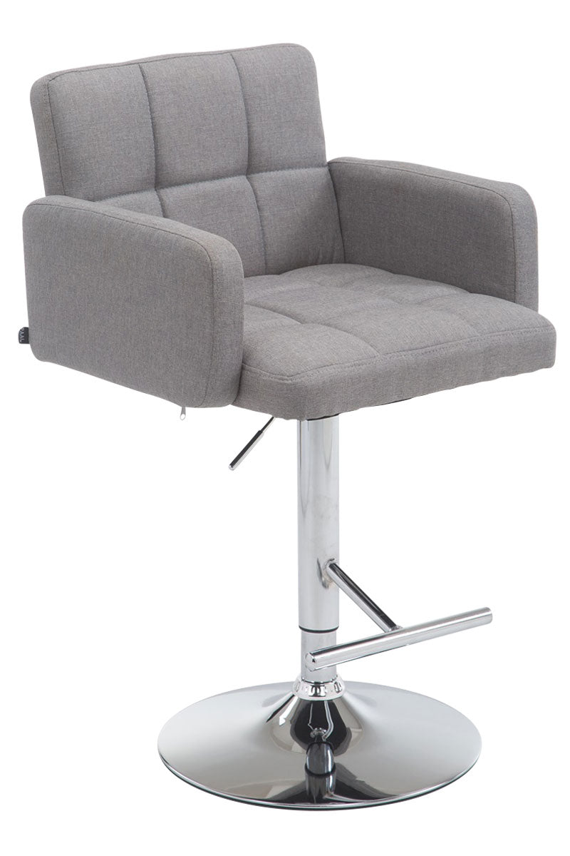 Design Barstoel Met Stoffen Bekleding - 360° Draaibaar - Hoogte Verstelbaar - Comfortabele Zit Kleur zwart Onderstel Kleur chroom