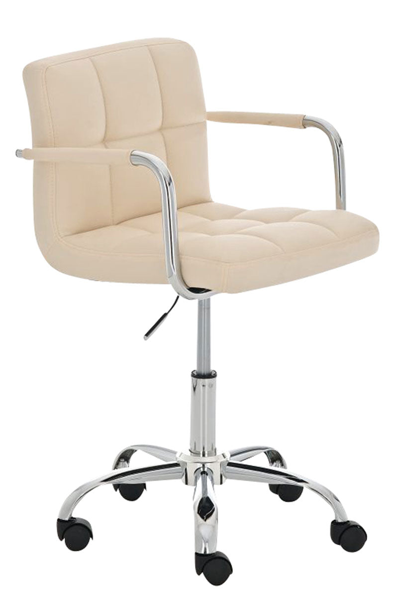 Bureaustoel Kunstleer - Kantoorstoel - Makkelijk Schoon te Maken, Verstelbare Hoogte Kleur zwart