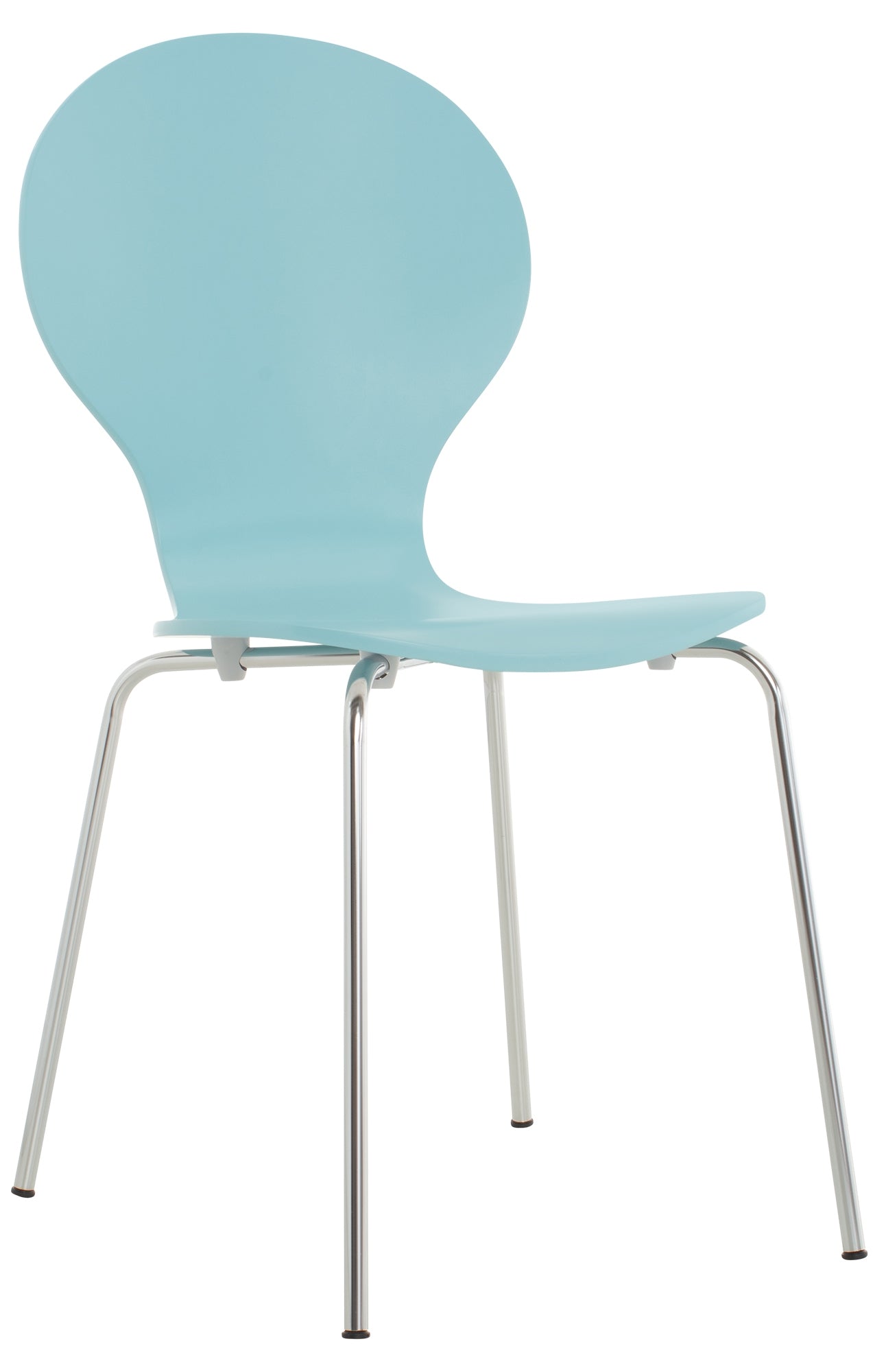Stapelbare Bezoekersstoel - Ergonomische Stoel - Houten Zitting - Comfort en Stabiliteit Kleur lichtblauw