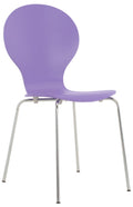 Stapelbare Bezoekersstoel - Ergonomische Stoel - Houten Zitting - Comfort en Stabiliteit Kleur lila