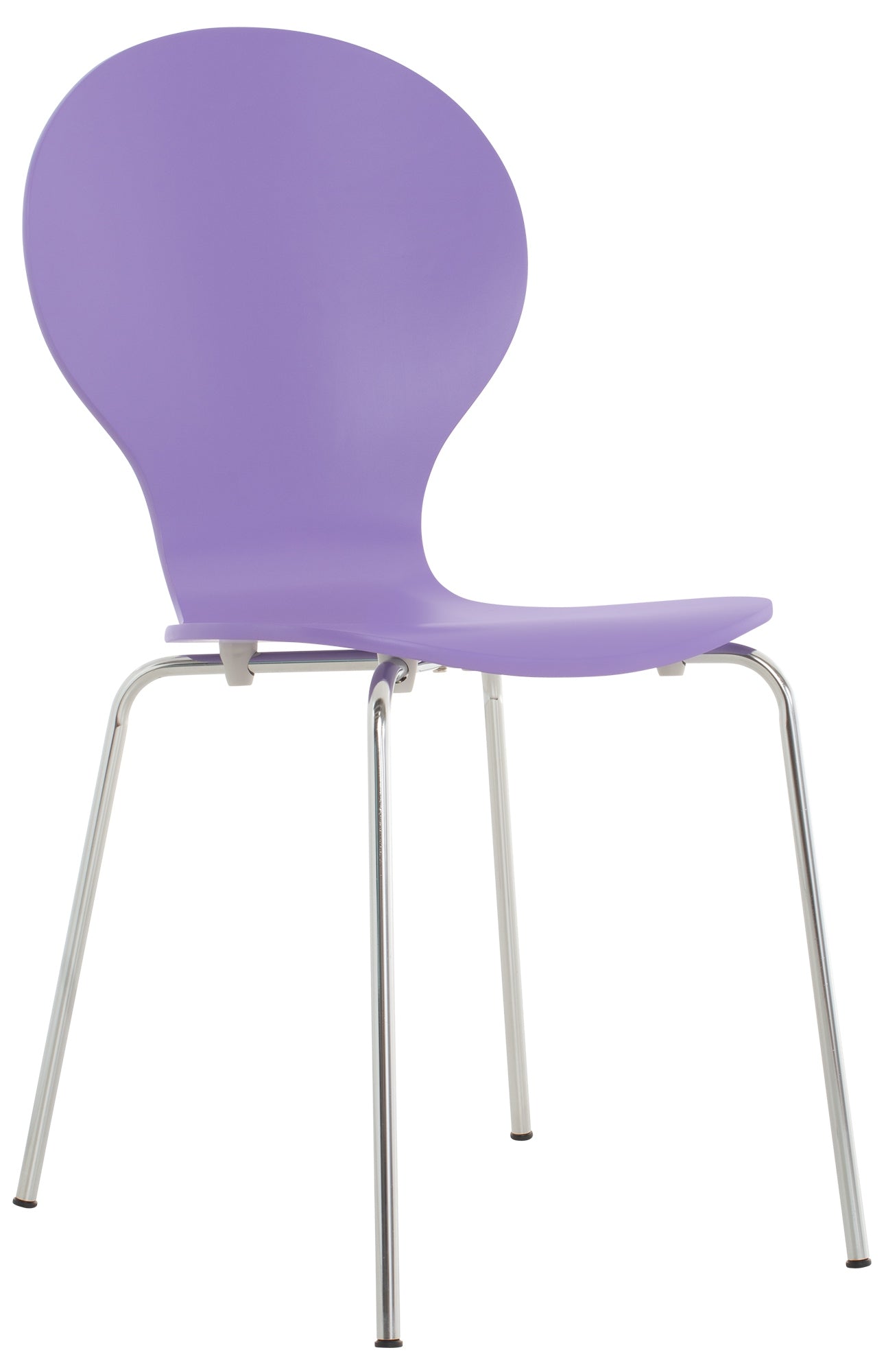 Stapelbare Bezoekersstoel - Ergonomische Stoel - Houten Zitting - Comfort en Stabiliteit Kleur lila