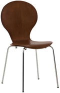 Stapelbare Bezoekersstoel - Ergonomische Stoel - Houten Zitting - Comfort en Stabiliteit Kleur bruin