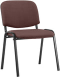Stapelstoel - Conferentiestoel - Comfortabele Zitting - Duurzaam Stof - Zwart Metalen Frame Kleur bruin