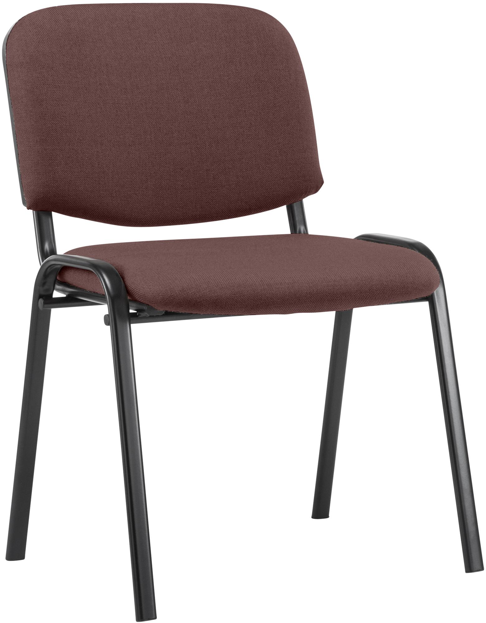 Stapelstoel - Conferentiestoel - Comfortabele Zitting - Duurzaam Stof - Zwart Metalen Frame Kleur bruin