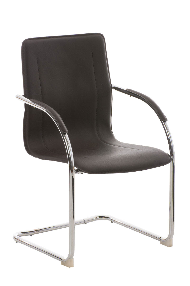 Bezoekersstoel - Gaststoel - Comfortabel Gewatteerd Zitvlak, Stijlvol Design Kleur crème
