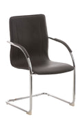 Bezoekersstoel - Gaststoel - Comfortabel Gewatteerd Zitvlak, Stijlvol Design Kleur bruin