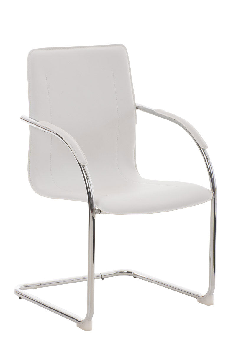 Bezoekersstoel - Gaststoel - Comfortabel Gewatteerd Zitvlak, Stijlvol Design Kleur wit