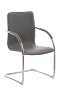Bezoekersstoel - Gaststoel - Comfortabel Gewatteerd Zitvlak, Stijlvol Design Kleur grijs