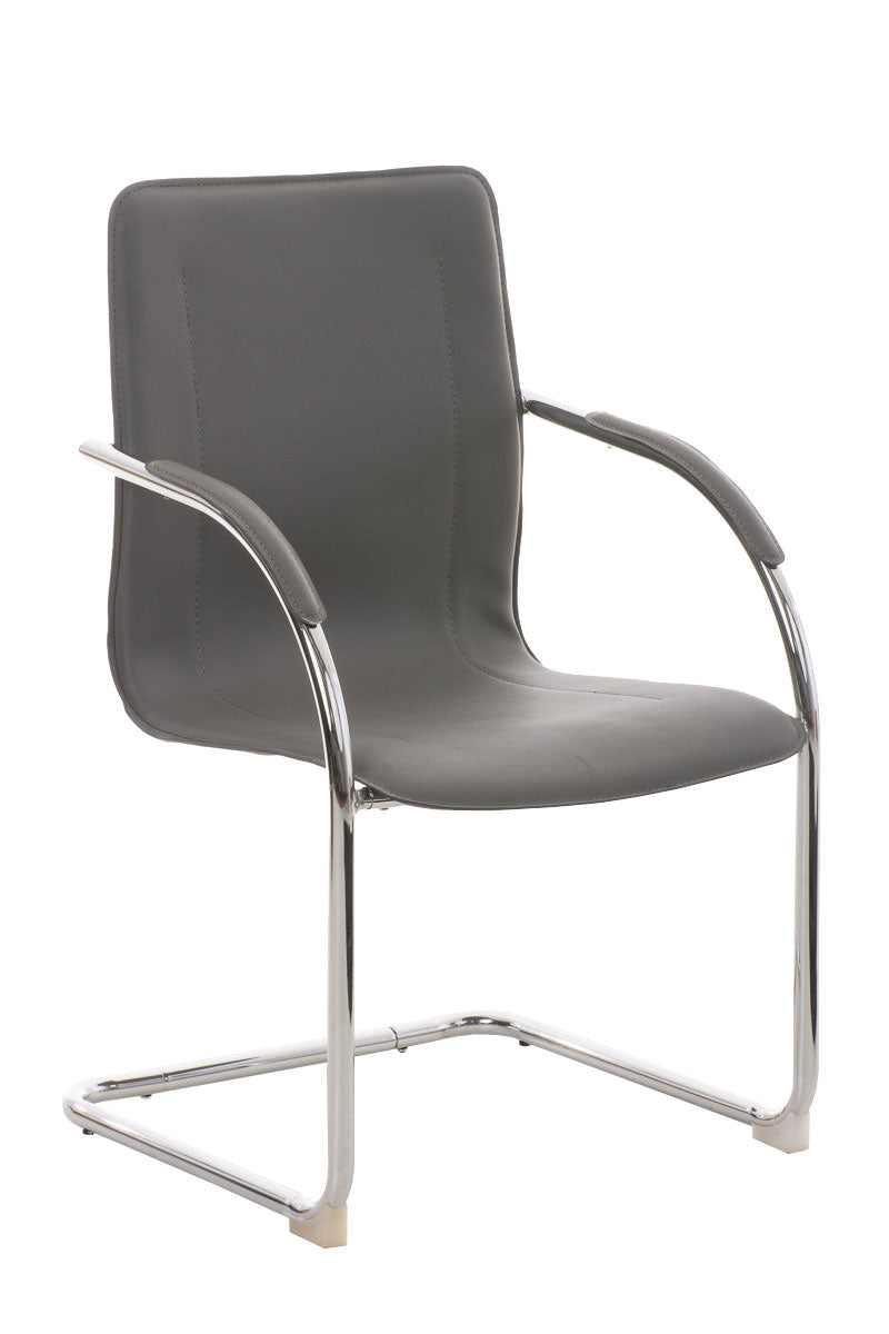 Bezoekersstoel - Gaststoel - Comfortabel Gewatteerd Zitvlak, Stijlvol Design Kleur grijs