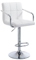 Barkruk Lucy - Moderne Stoel, Ergonomisch Comfort, Kunstleer - Chroom/Zwart/Wit Kleur wit