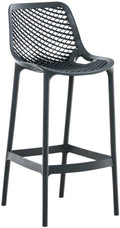 Design Barkruk - Barkstoel - Ergonomisch Comfort, UV-bestendig polypropyleen Kleur donkergrijs