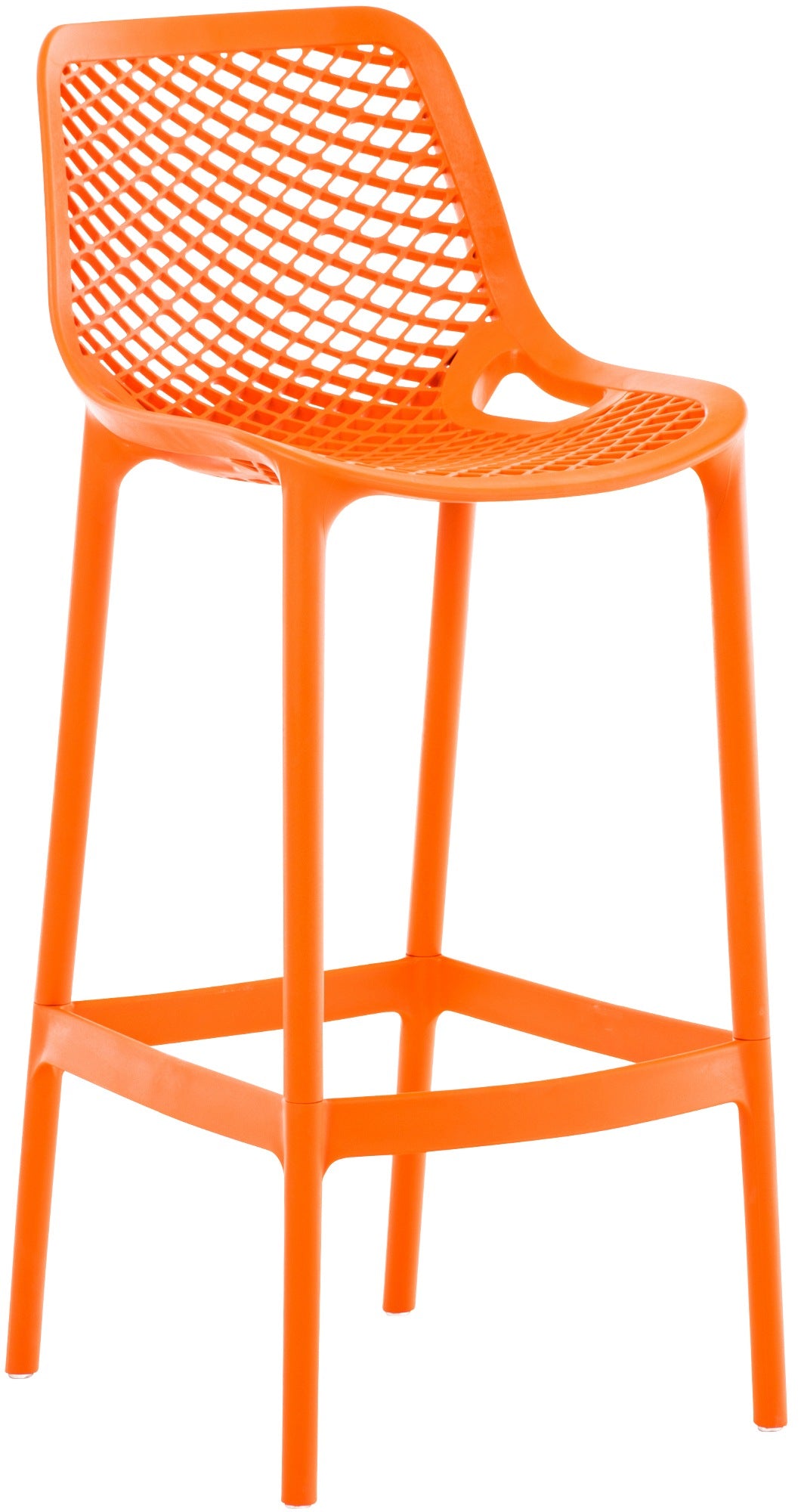 Design Barkruk - Barkstoel - Ergonomisch Comfort, UV-bestendig polypropyleen Kleur oranje