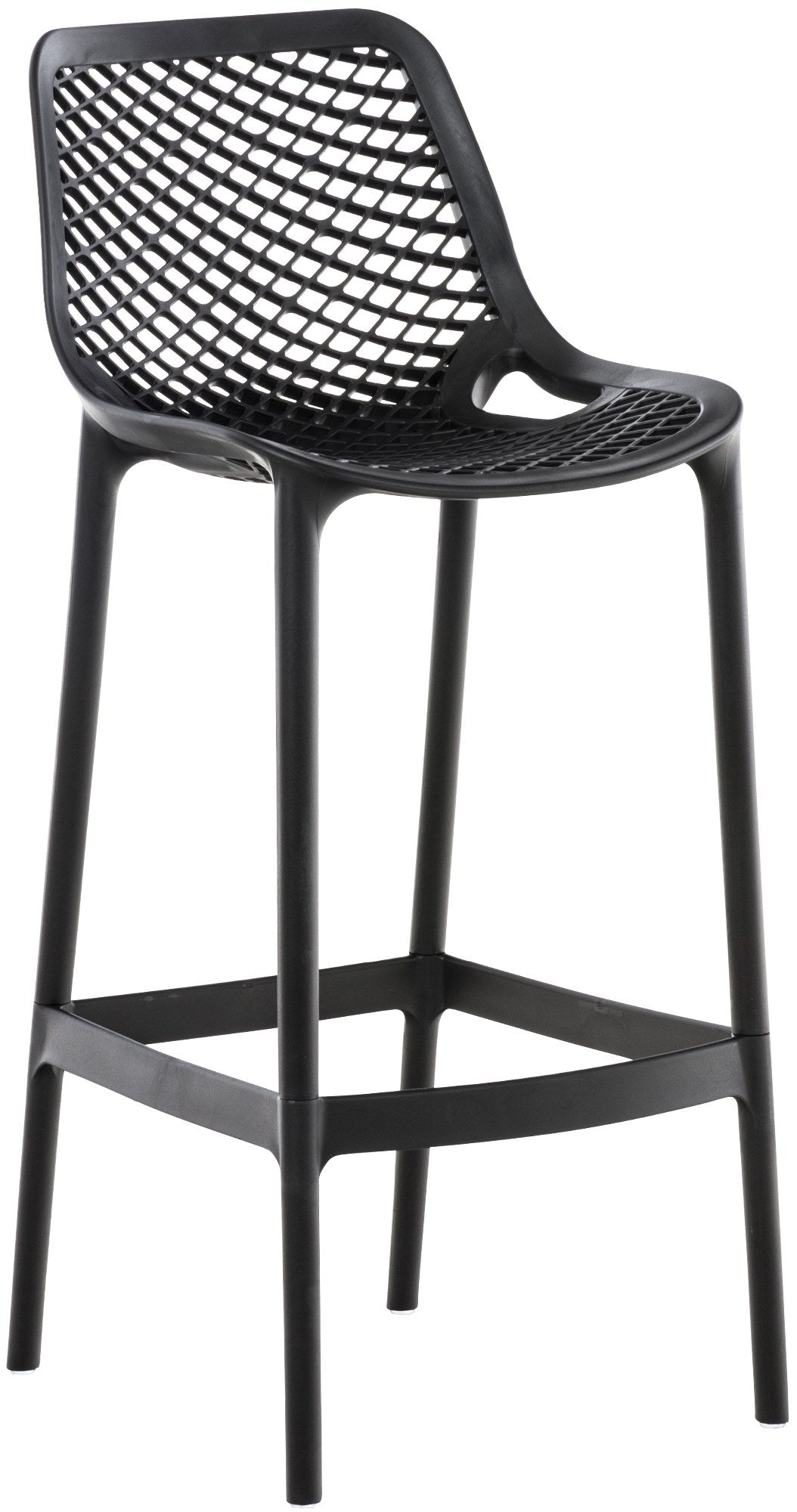 Design Barkruk - Barkstoel - Ergonomisch Comfort, UV-bestendig polypropyleen Kleur zwart