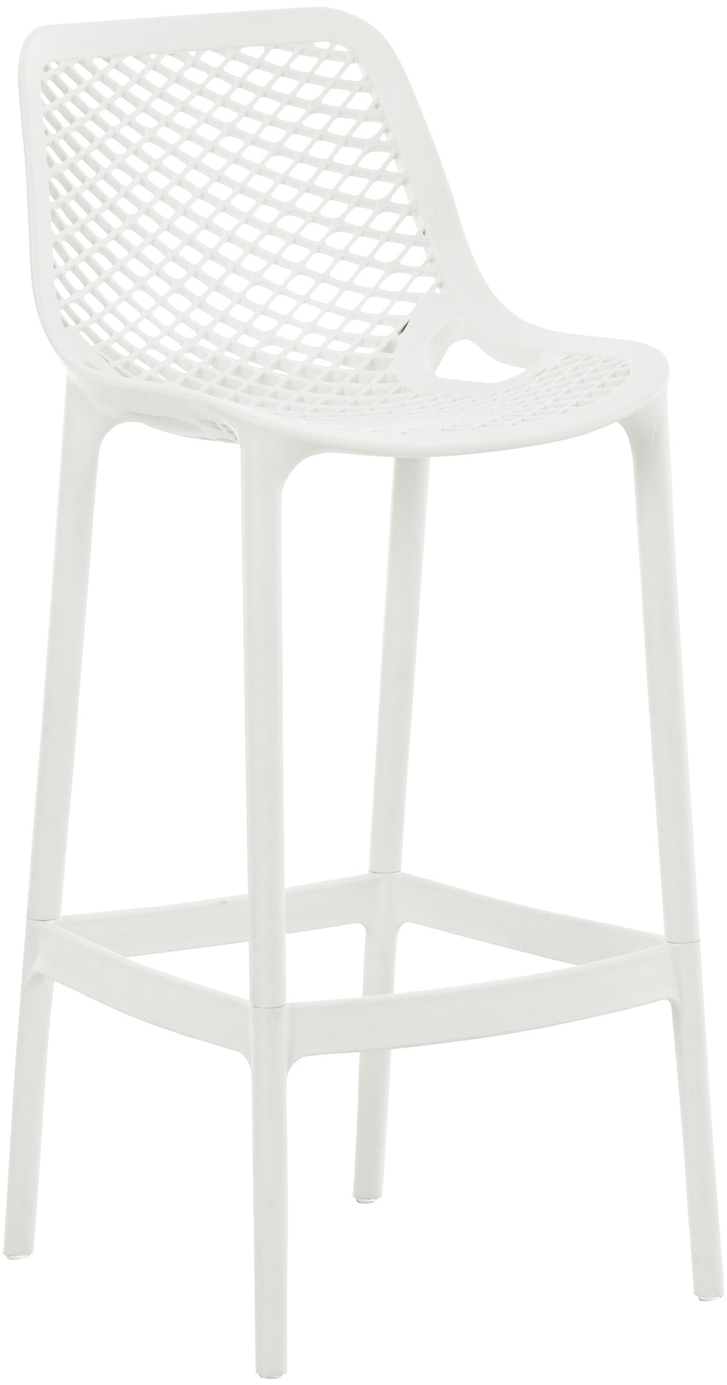Design Barkruk - Barkstoel - Ergonomisch Comfort, UV-bestendig polypropyleen Kleur wit