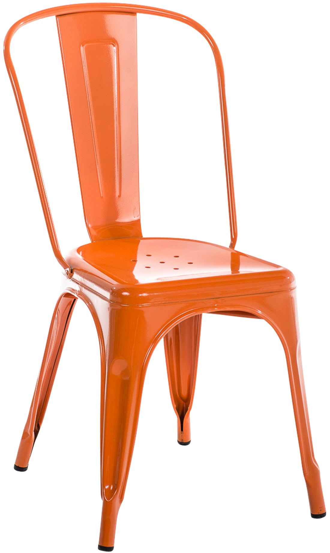 Metalen Stapelstoel - Industriële Design - Ruimtebesparend Kleur oranje