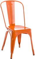 Metalen Stapelstoel - Industriële Design - Ruimtebesparend Kleur oranje