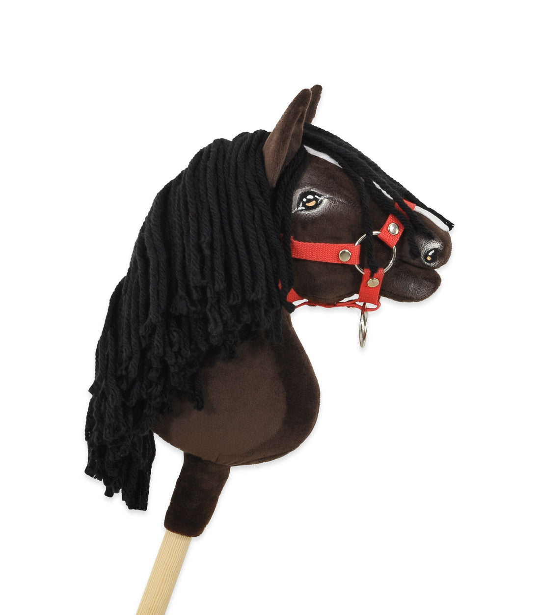 Häst på pinne, hobbyhäst, handgjord och säker – Premium mörkbrun A4 – hållbar och allergivänlig