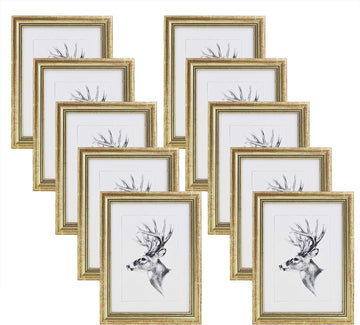 10-delige set houten fotolijsten met glas 40x50 cm | Goud