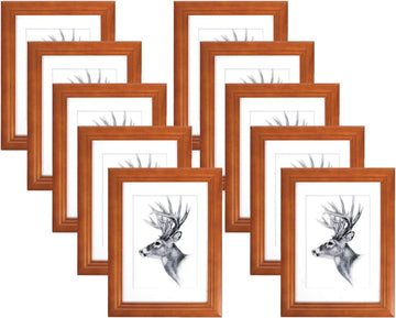 10-delige houten fotolijsten met glas 13x18 cm | Bruin