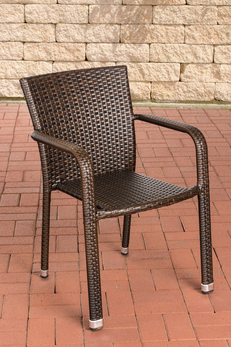 Tuinstoel, Terrasstoel - Waterbestendig & Stapelbaar voor Ruimtebesparing - Polyrattan & Aluminium Kleur bruin